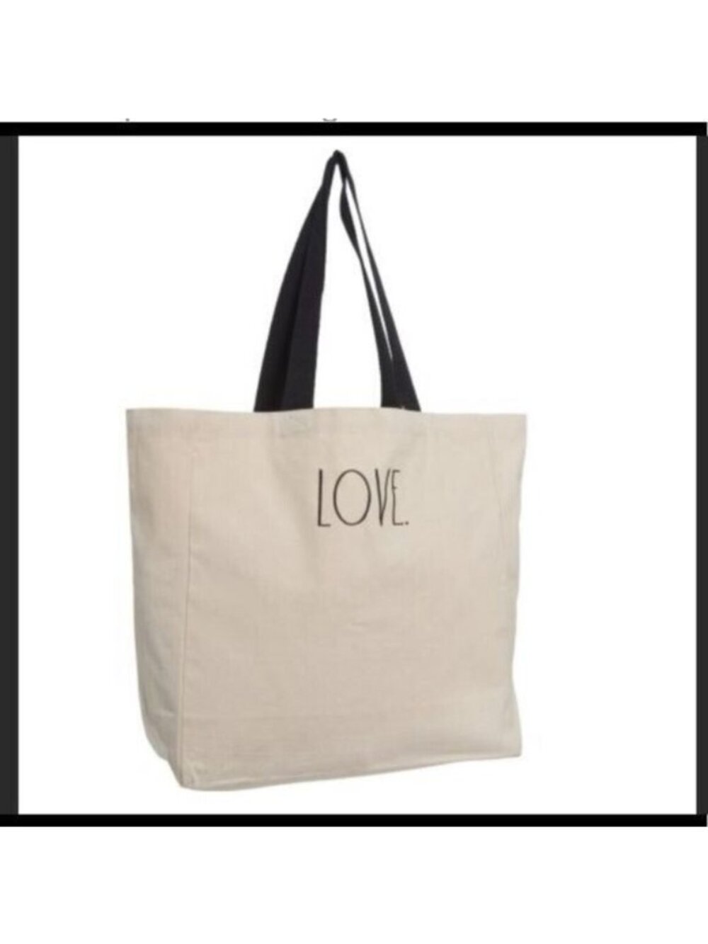 Rae Dunn Tote bag Canvas Love Off white Shopping beach everyday simplymodern